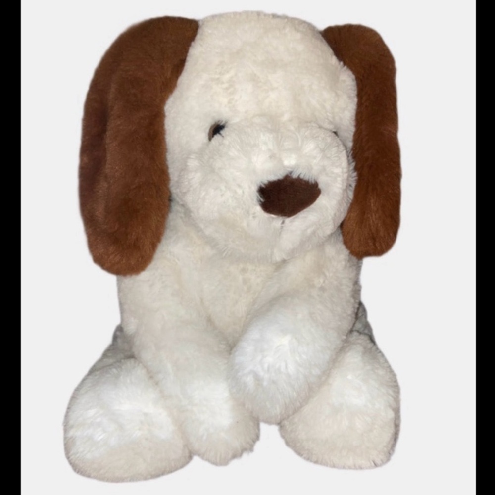 Rare Animal adventure large soft plush puppy dog white cream stuffed animal